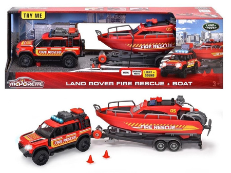 OUTLET DUŻA STRAŻ POŻARNA AUTO LAND ROVER +ŁÓDŹ samochód przyczepa łódka 33,5cm
