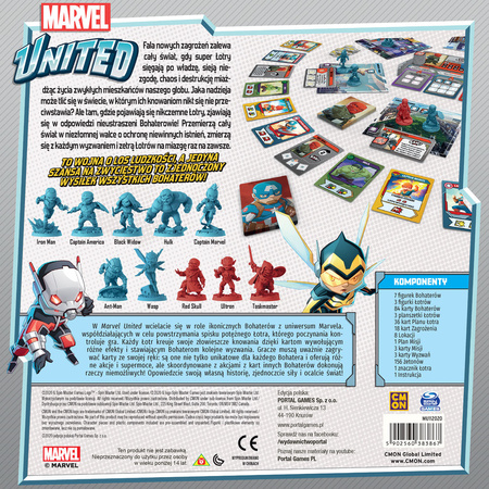 MARVEL UNITED kooperacyjna rodzinna GRA ROKU PORTAL CMON 10 FIGUREK MARVELA