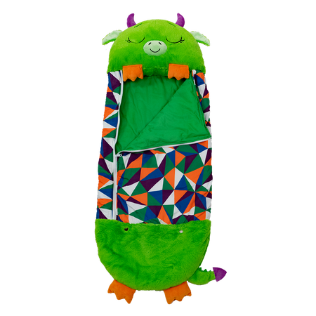 PIĘKNY ŚPIWÓR ZIELONY SMOK DLA DZIECKA PODUSZKA KOŁDRA śpiworek smoczek 137cm HAPPY NAPPERS