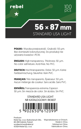 Koszulki Rebel 56x87 na karty Cytadela Munchkin Bang POCIĄGI gra 100 sztuk