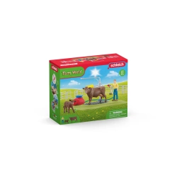 Schleich 42529 MYJNIA DLA ZWIERZĄT Figurki krowy ogrodzenie farma zestaw