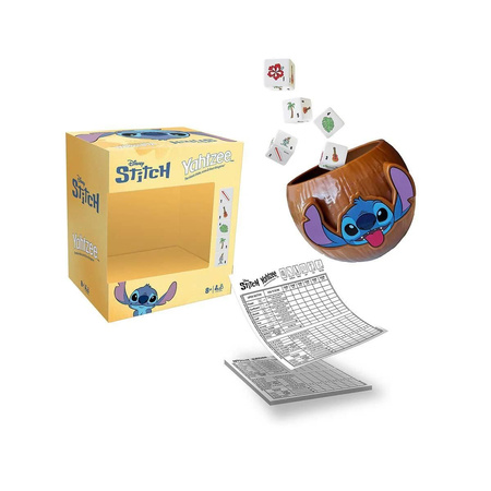Yahtzee Stitch gra planszowa kościana KOŚCI poker ilustrowana bajka STICZ
