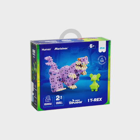 MARIOINEX ZESTAW KLOCKÓW WAFFLE TYRANOZAUR T-REX klocki wafle konstrukcyjne