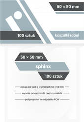 Koszulki na karty Rebel 50x50 kwadratowe do gier planszowych Sphinx 100 sztuk