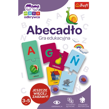 OUTLET ABECADŁO GRA DLA DZIECI PLANSZOWA EDUKACYJNA RODZINNA NAUKA LITEREK 3+