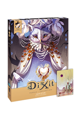 DIXIT MINI ROZSZERZENIE DODATEK KARTA PROMO do gra planszowa +PUZZLE 1000 Queen of Owls