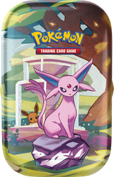 Pokemon Prismatic Evolutions Espeon Tin Puszka 2 boostery ORYGINALNE KARTY