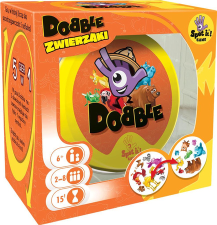 DOBBLE ZWIERZAKI GRA PLANSZOWA karty duża puszka doble karciana ORYGINALNA