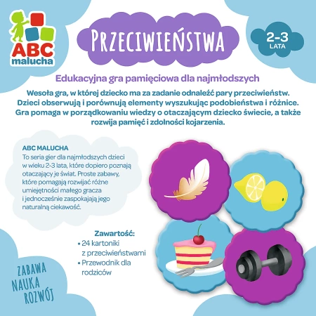 PRZECIWIEŃSTWA GRA EDUKACYJNA DLA DZIECI 2-3 LATA ABC żłobek przedszkole