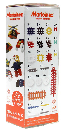 MARIOINEX KLOCKI MINI WAFLE WAFFLE ZESTAW STANDARDOWY 50 klocków