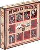 10 ŁAMIGŁÓWEK METALOWYCH czerwony zestaw Metal Puzzles łamigłówki metalowe