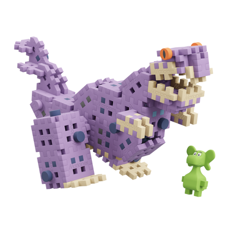 MARIOINEX ZESTAW KLOCKÓW WAFFLE TYRANOZAUR T-REX klocki wafle konstrukcyjne