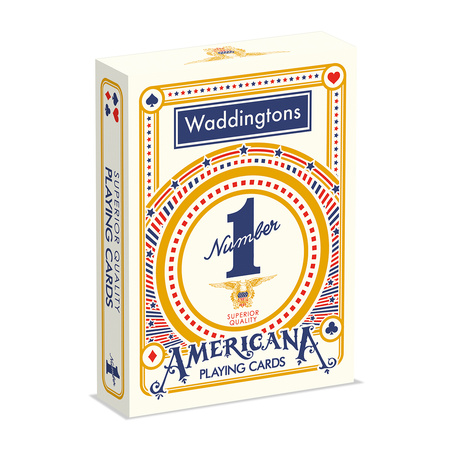 WADDINGTONS Americana 55 KART DO GRY POKER TYSIĄC OCZKO BRYDŻ KARTY PREMIUM