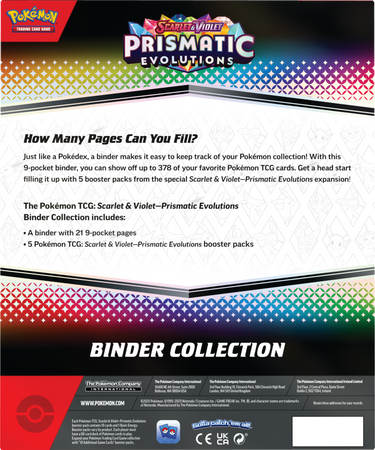 OUTLET Pokemon TCG Prismatic Evolutions Binder Collection Zestaw Album 5x booster ORYGINALNE KARTY