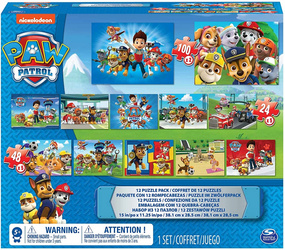 OUTLET 12w1 GIGA ZESTAW PREZENTOWY PSI PATROL Puzzle puzle dla dzieci ORYGINALNE