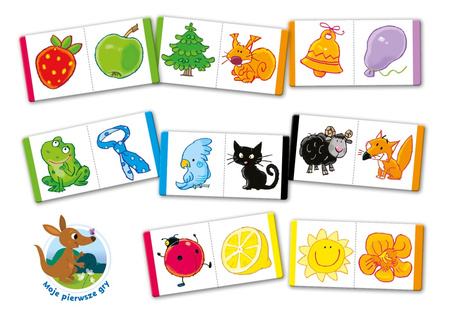 Kolorki Moje Pierwsze Gry gra planszowa dla dzieci 2+ domino kolory zabawa