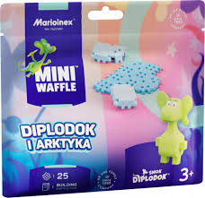 MARIOINEX ZESTAW KLOCKÓW WAFFLE Arktyka klocki mini wafle konstrukcyjne +figurka Dinozaur 25 elementów