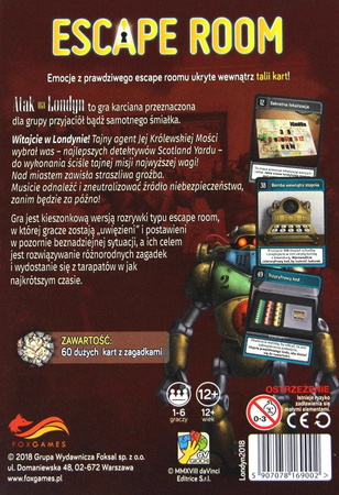 OUTLET ESCAPE ROOM ATAK NA LONDYN gra planszowa przygodowa KOOPERACYJNA NOWA EDYCJA