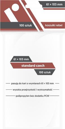 Koszulki na karty Rebel 61x103 Standard Czech 100szt