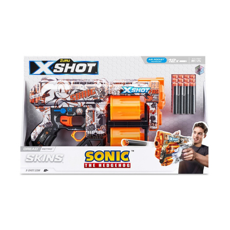 WYRZUTNIA X-SHOT SONIC SKINS RETRO NA pistolet +strzałki do wyrzutni