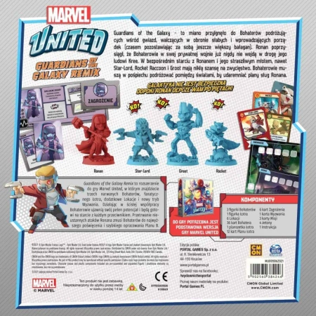 MARVEL UNITED GRA PLANSZOWA +ROZSZERZENIE DEFENDERS OF THE GALAXY POLSKA ED