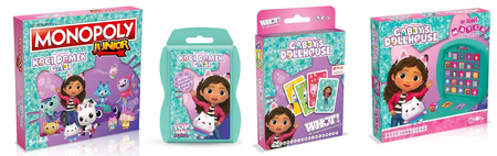 SUPER zestaw 4w1 gier KOCI DOMEK GABI MONOPOLY gra planszowa JUNIOR TOP