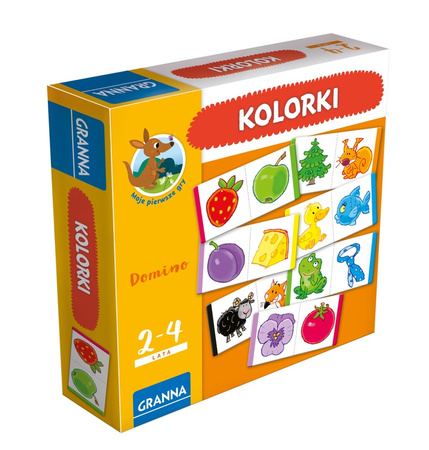 Kolorki Moje Pierwsze Gry gra planszowa dla dzieci 2+ domino kolory zabawa