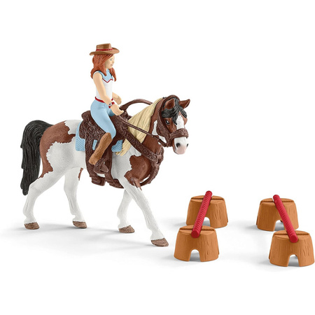 Schleich 42441 ZESTAW KOŃ +FIGURKA HANNA +UZDA SIODŁO PRZESZKODY HORSE CLUB