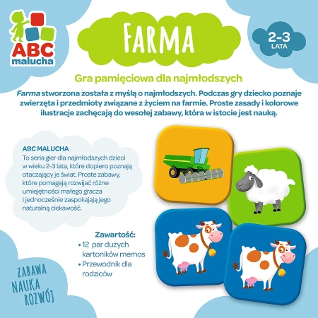 FARMA GRA EDUKACYJNA DLA DZIECI 2-3 LATA żłobek przedszkole DUŻE ELEMENTY