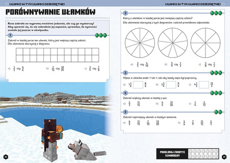 MATEMATYKA MEGA ZADANIA MINECRAFT zabawa i nauka książka dla dzieci 11+