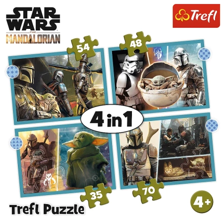 OUTLET PUZZLE 4w1 Mandalorian Star Wars 34397 Trefl