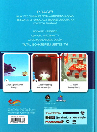 PIRACI KLĄTWA WYSPY KOMIKS PARAGRAFOWY DLA DZIECI książka gra misje PRZYGODA