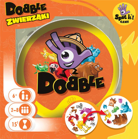 DOBBLE ZWIERZAKI GRA PLANSZOWA karty duża puszka doble karciana ORYGINALNA