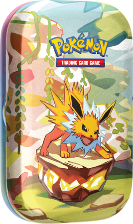 Pokemon Prismatic Evolutions Jolteon Tin Puszka 2 boostery ORYGINALNE KARTY