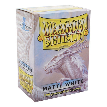 OUTLET Koszulki PREMIUM na karty talię Pokemon MtG Magic MATOWE Dragon Shield Sleeves protektory Białe (100 sztuk)