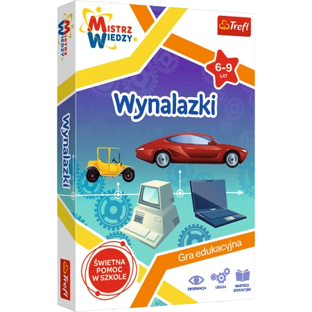 Wynalazki gra PLANSZOWA edukacyjna Trefl rodzinna Mistrz Wiedzy dla dzieci 