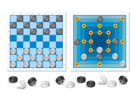 Gra Warcaby/Młynek planszowa logiczna KLASYCZNA dla dzieci 5+ strategiczna