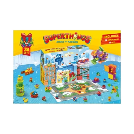 SUPER THINGS ZINGS 24 PREZENTY FIGURKI +SCENERIA KABOOM CITY Kalendarz adwentowy