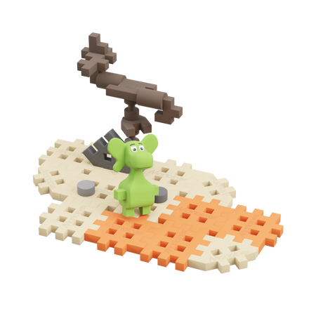 MARIOINEX ZESTAW KLOCKÓW WAFFLE Pustynia klocki mini wafle konstrukcyjne