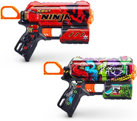 ZESTAW WYRZUTNI X-SHOT SKINS FLUX 2x pistolet +16x strzałki Graffiti +Ninja