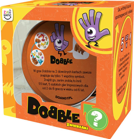 DOBBLE ZWIERZAKI GRA PLANSZOWA karty duża puszka doble karciana ORYGINALNA