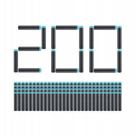 STRZAŁKI DO PISTOLETÓW WYRZUTNI NABOJE POCISKI RZUTKI MIĘKKA PIANKA 200 szt