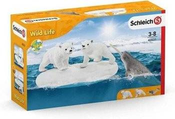 Schleich 42531 4w1 figurki Niedźwiedzie polarne +Narwal ZESTAW PREZENTOWY