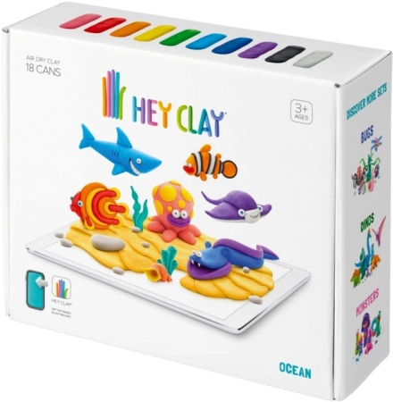 2w1 Hey Clay MEGA ZESTAW OCEAN PTAKI zwierzęta Masa Plastyczna 36 KUBECZKÓW