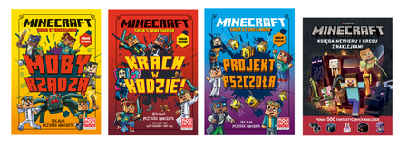 4w1 MINECRAFT SAGA STONESWORD książka POWIEŚĆ OFICJALNA PRZYGODA + NAKLEJKI