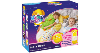 PIĘKNY ŚPIWÓR PIESEK DLA DZIECKA PODUSZKA KOŁDRA śpiworek pies WYGODNY 137cm HAPPY NAPPERS