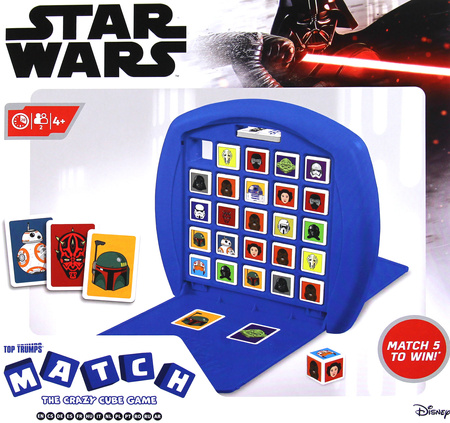 STAR WARS MATCH GRA PLANSZOWA szalona kostka top trumps dla dzieci 4+