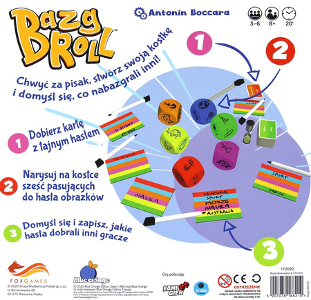 BazgROLL gra planszowa imprezowa rodzinna RYSUNKOWA odgadnij hasło 8+