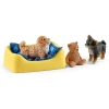 Schleich 42480 POKÓJ DLA PSÓW 4 FIGURKI pies psy miś ogrodzenie płot buda 