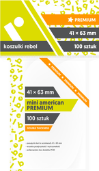 Koszulki Rebel 41x63 na karty do gier planszowych Mini American PREMIUM 100 sztuk